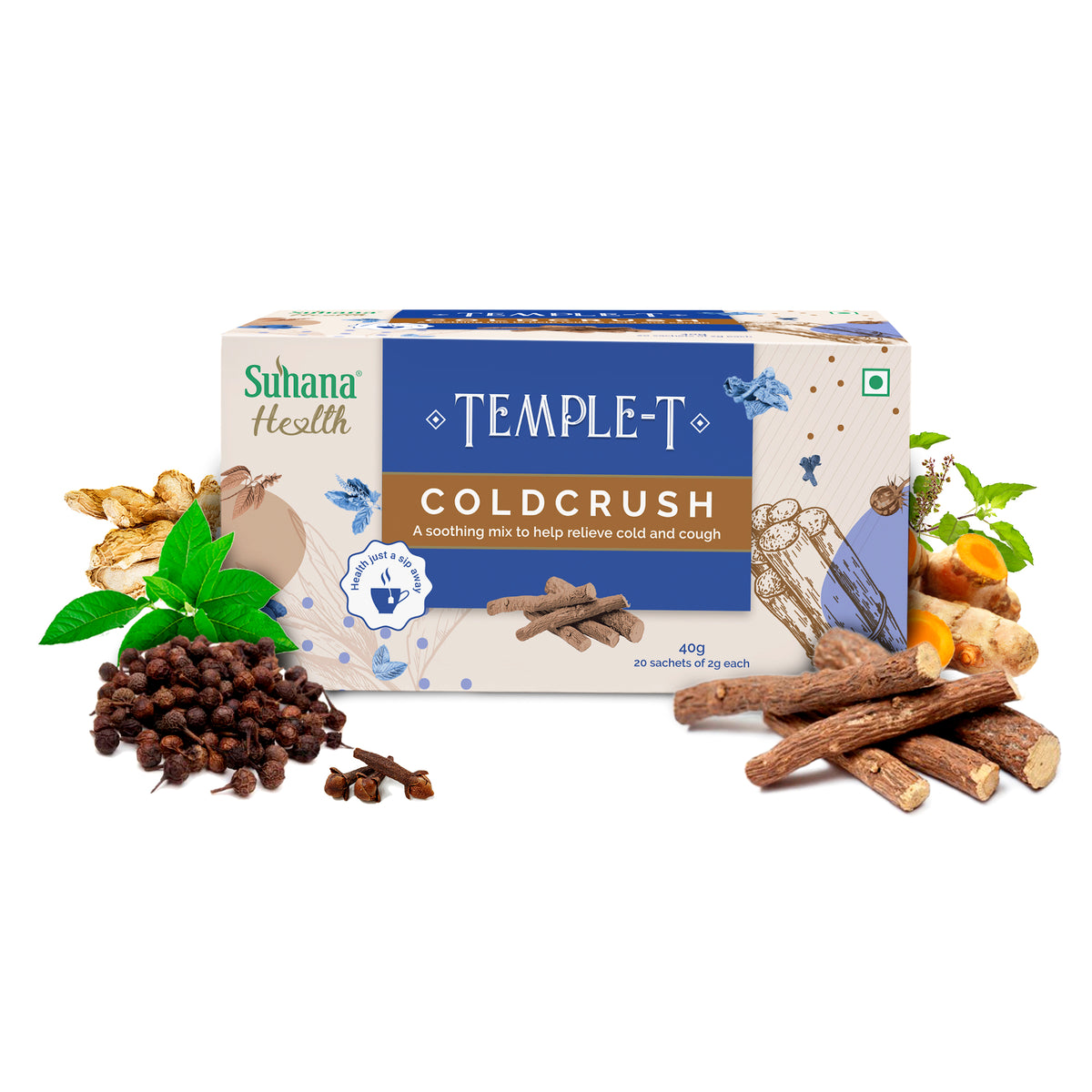 Suhana Health Coldcrush Herbal Premix Temple T Sachet