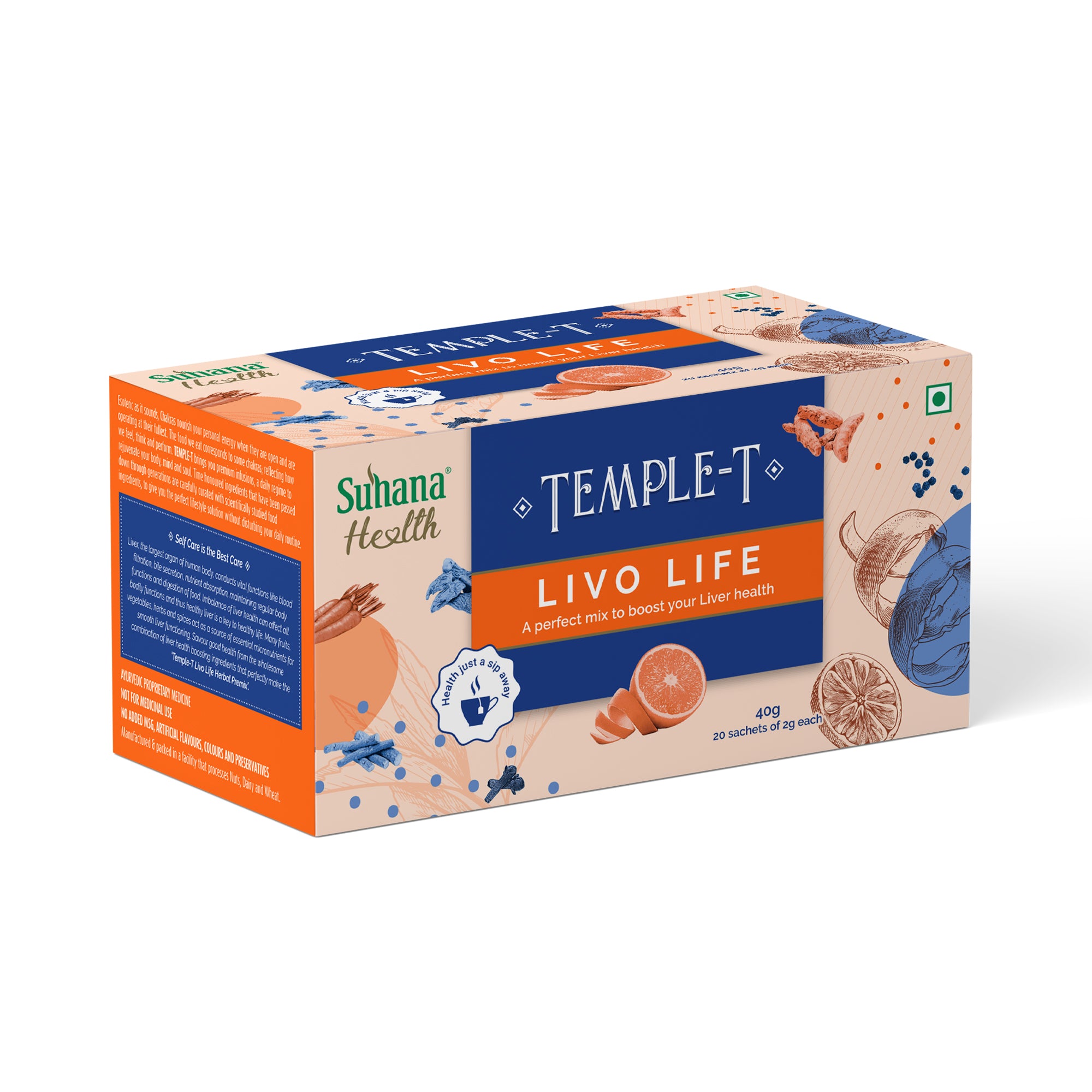 Suhana Health Livo Life Herbal Premix Temple T Sachet