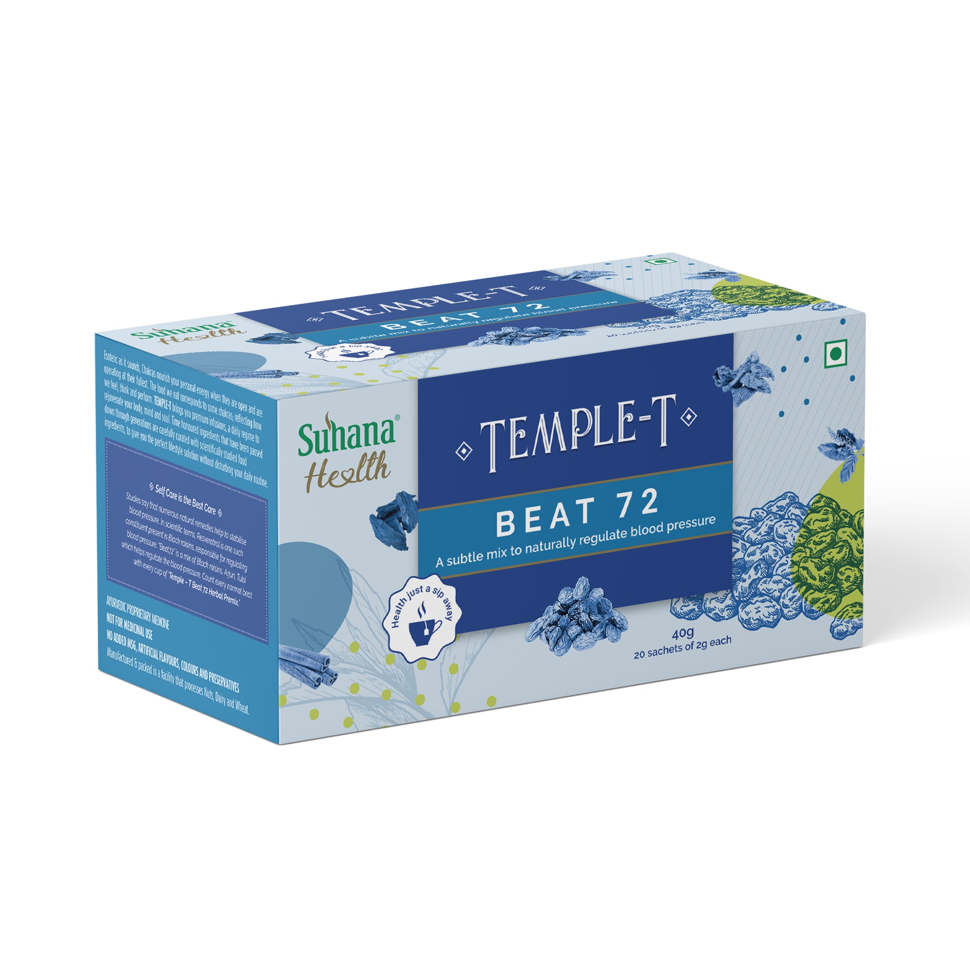 Suhana Health Beat 72  Herbal Premix Temple T Sachet