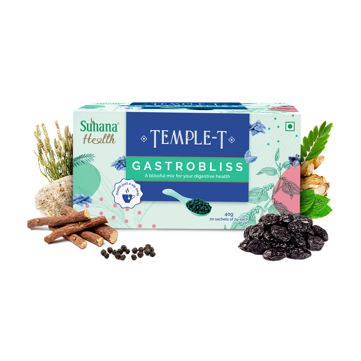 Suhana Health Gastrobliss Herbal Premix Temple T Sachet