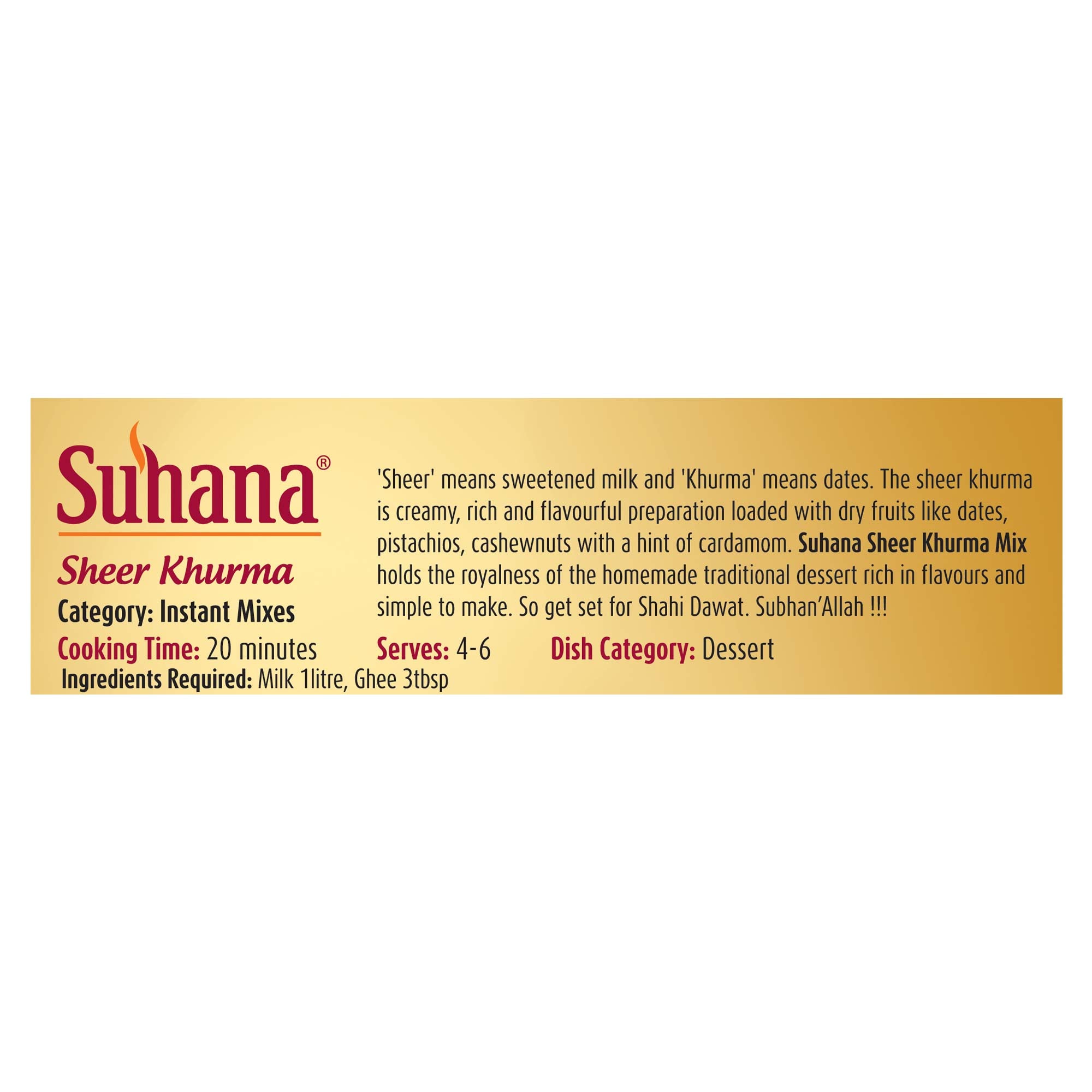 Suhana Instant Sheer Khurma Mix Box