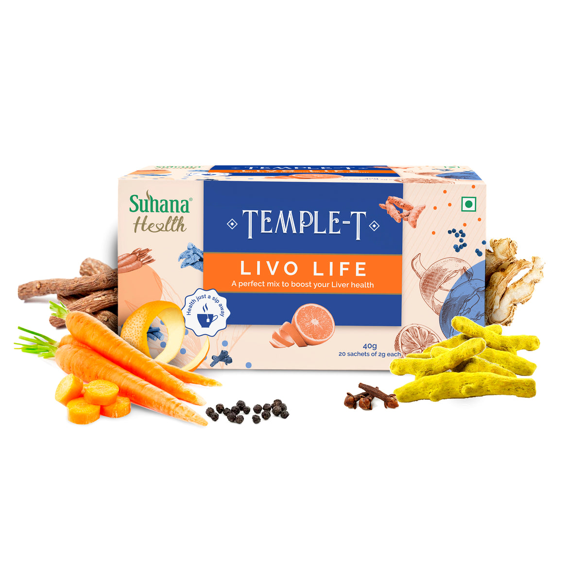 Suhana Health Livo Life Herbal Premix Temple T Sachet