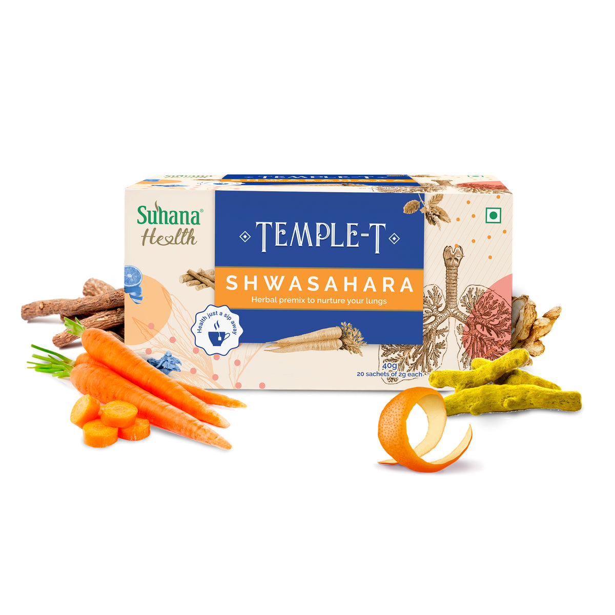 Suhana Health Shwasahara Temple T Herbal Premix Sachet