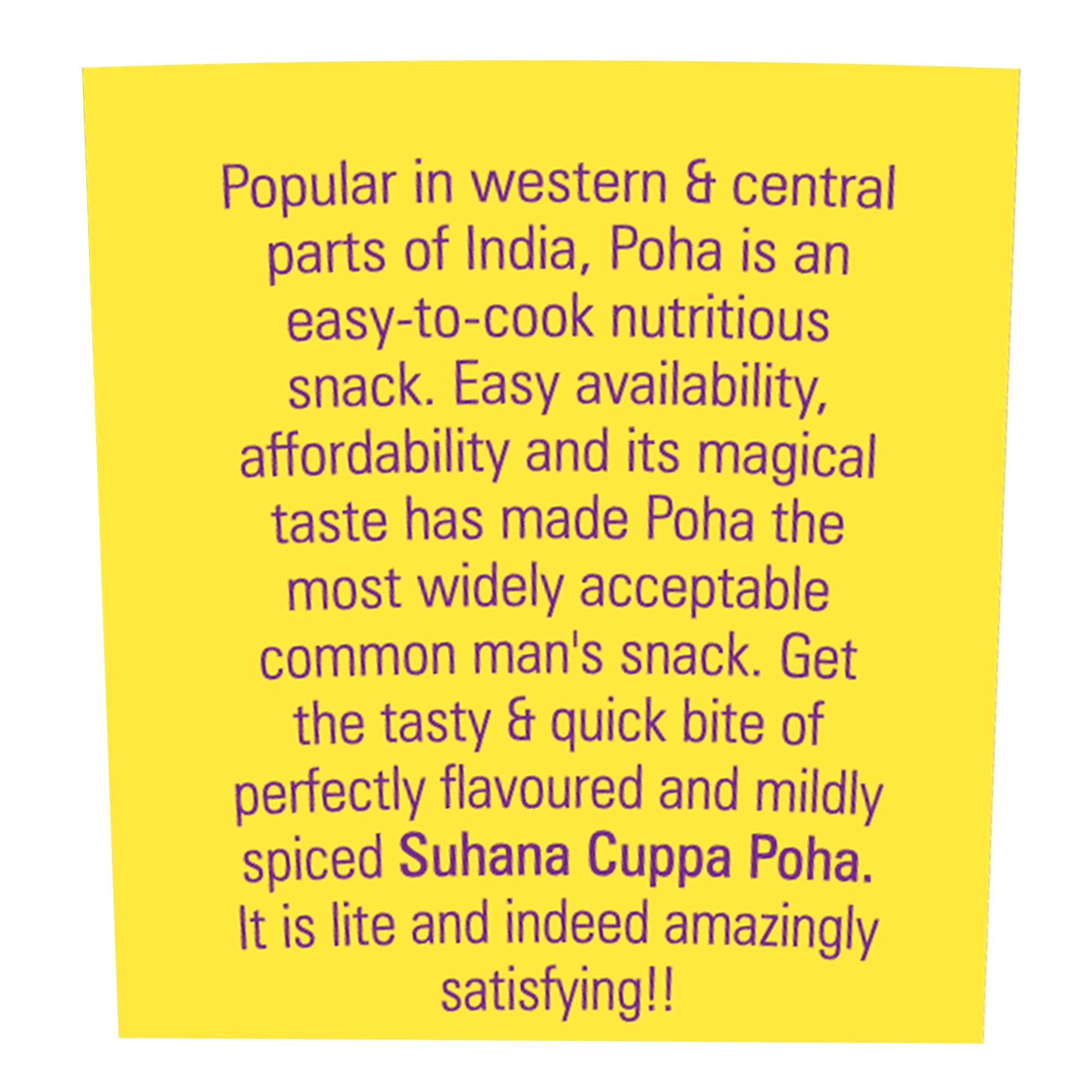 Suhana Ready To Eat Instant Poha Mix Cuppa