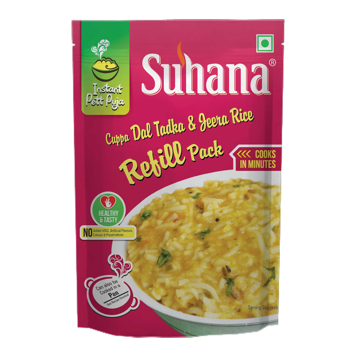 Suhana Ready To Eat Dal Tadka & Jeera Rice Refill