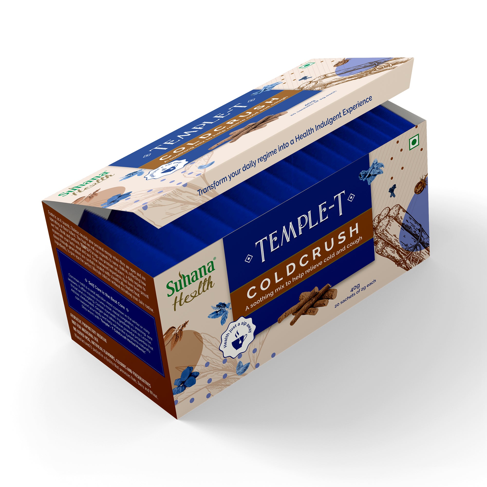 Suhana Health Coldcrush Herbal Premix Temple T Sachet