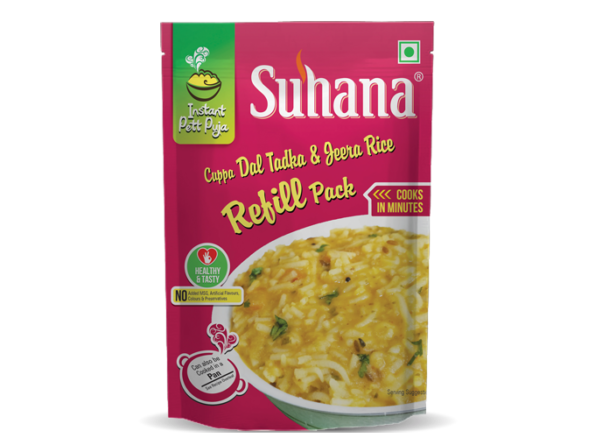 Suhana Ready To Eat Dal Tadka & Jeera Rice 70g Refill